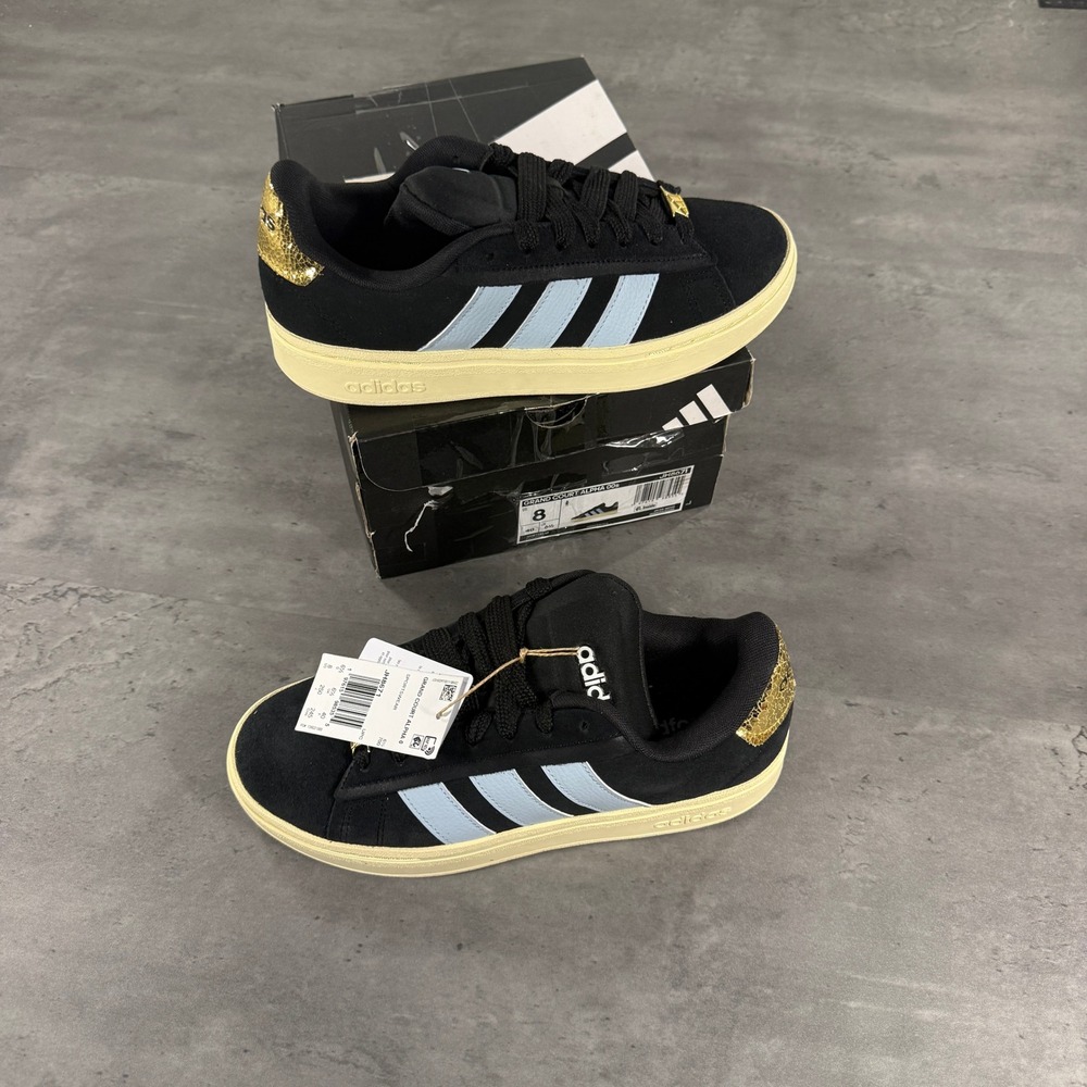 Adidas Sneakers Womens 8 Men 7 Grand Court Alpha 00s Black Light Blue JH8671 NEW